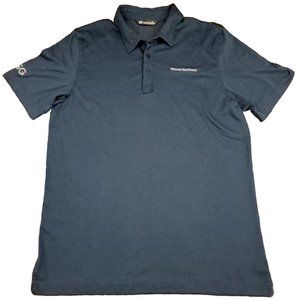 Travis Mathew Mens L Shirt Polo Mustard Seed Ranch Blue Golf Pima‎ Cotton ISG
